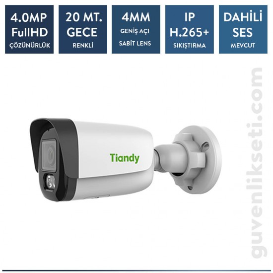 Tiandy TC-C34WP 4 MP SESLİ Color Maker Süper Starlight IP Bullet Kamera
